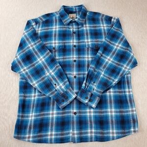 Red Head Mens Long Sleeve Plaid Button Down Flannel Shirt Size XL